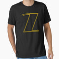 Letter Z Gold Outline T-Shirt - Unique Graphic Men Women - T-Shirt, Sweatshirt, Hoodie