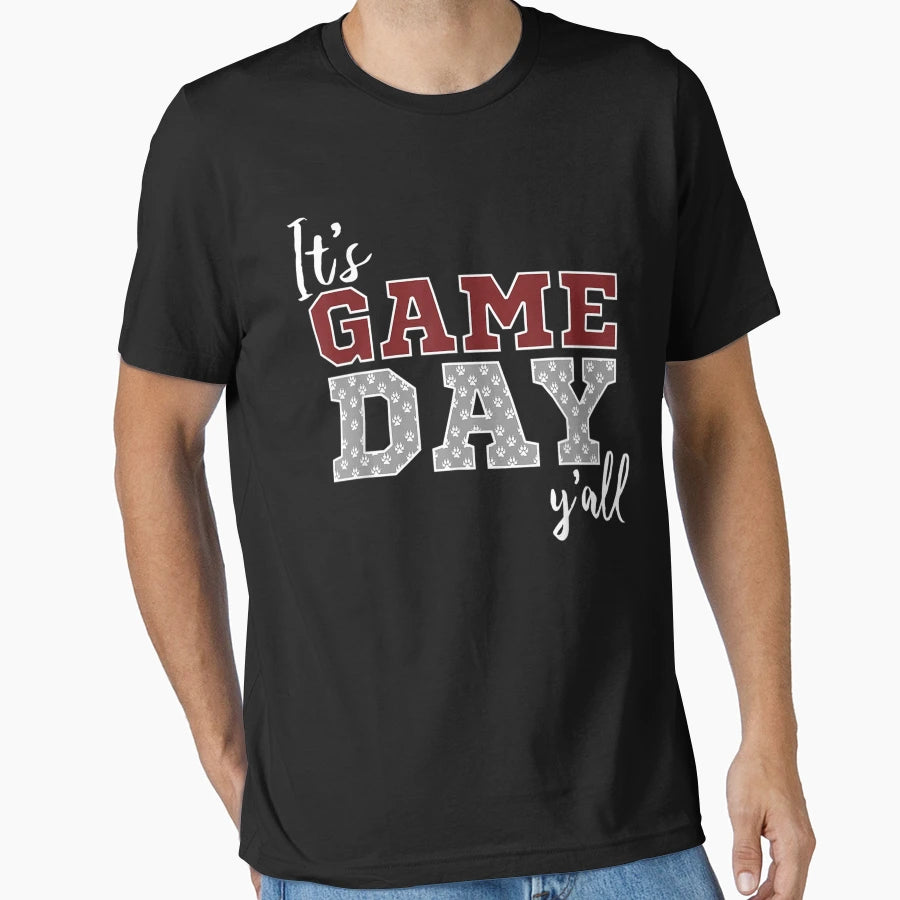 It39 S Game Day Y39 All Bulldog Maroon T-Shirt - Minimalist Print Unisex - T-Shirt, Sweatshirt, Hoodie