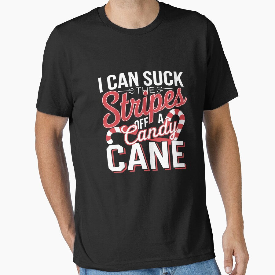 I Can Suck the Stripes off a Candy Cane Naughty Xmas - Adult & Kids T-Shirts, Sweatshirts & Hoodies apparel design preview 1