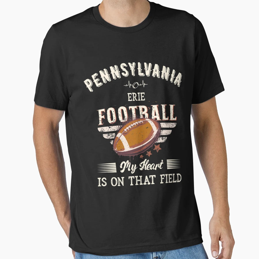 Pennsylvania Erie American Football T-Shirt - Fun Novelty Design Men Women - T-Shirt, Sweatshirt, Hoodie
