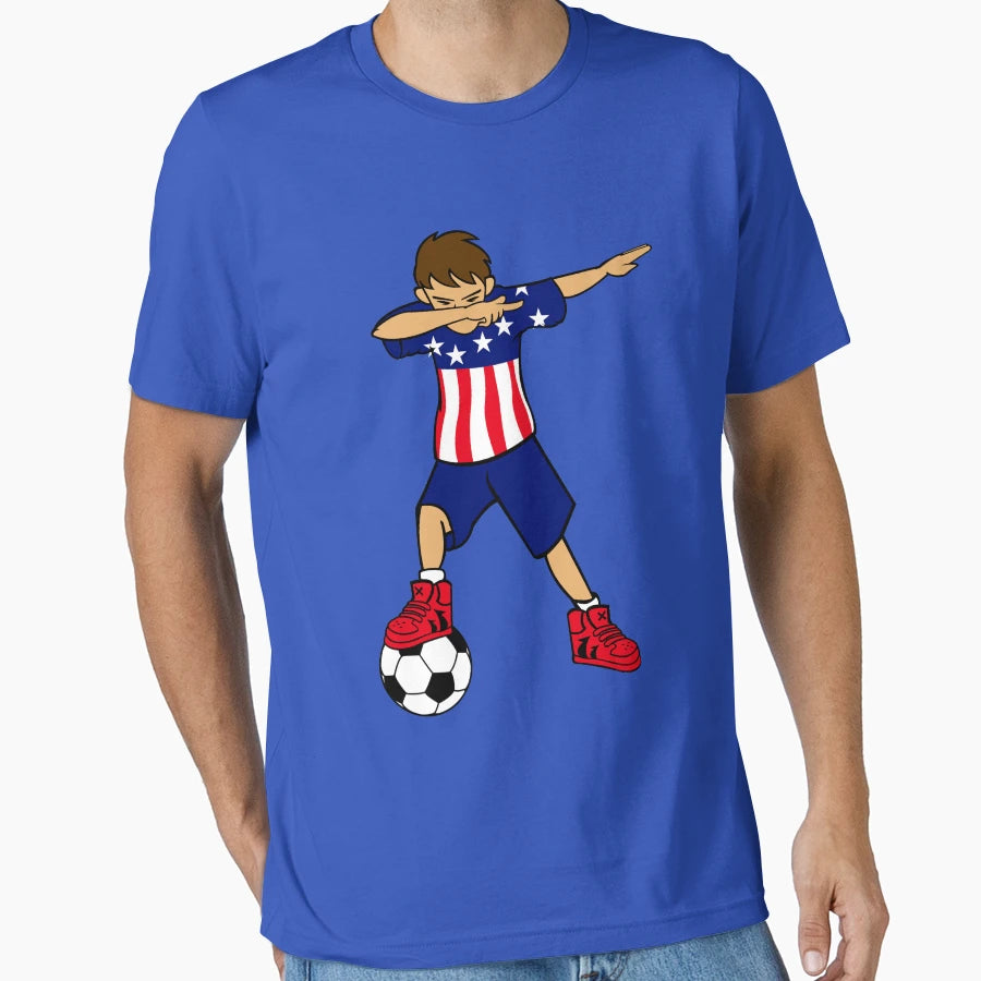 Dabbing Soccer Artwork American Usa T-Shirt - Custom Art Print Men Women - T-Shirt, Sweatshirt, Hoodie