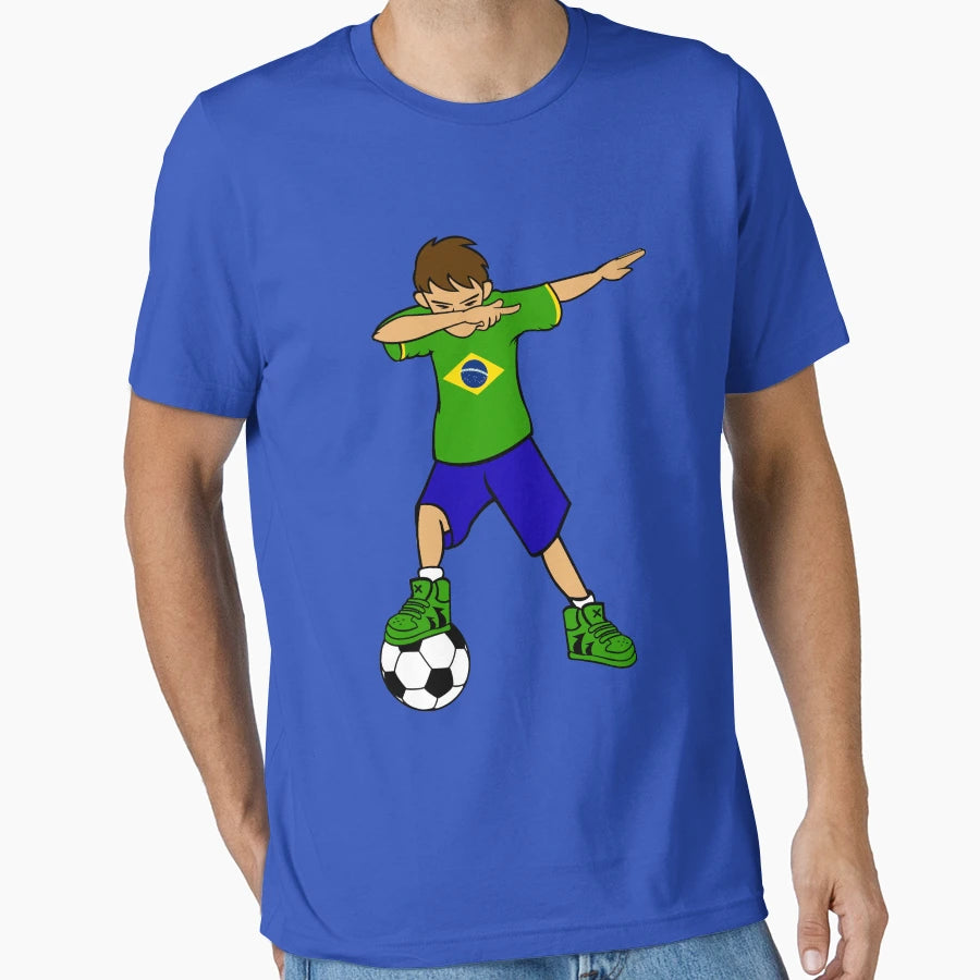 Dabbing Soccer Brazil Brazilian Football T-Shirt - Trendy Graphic Men Women - T-Shirt, Sweatshirt, Hoodie