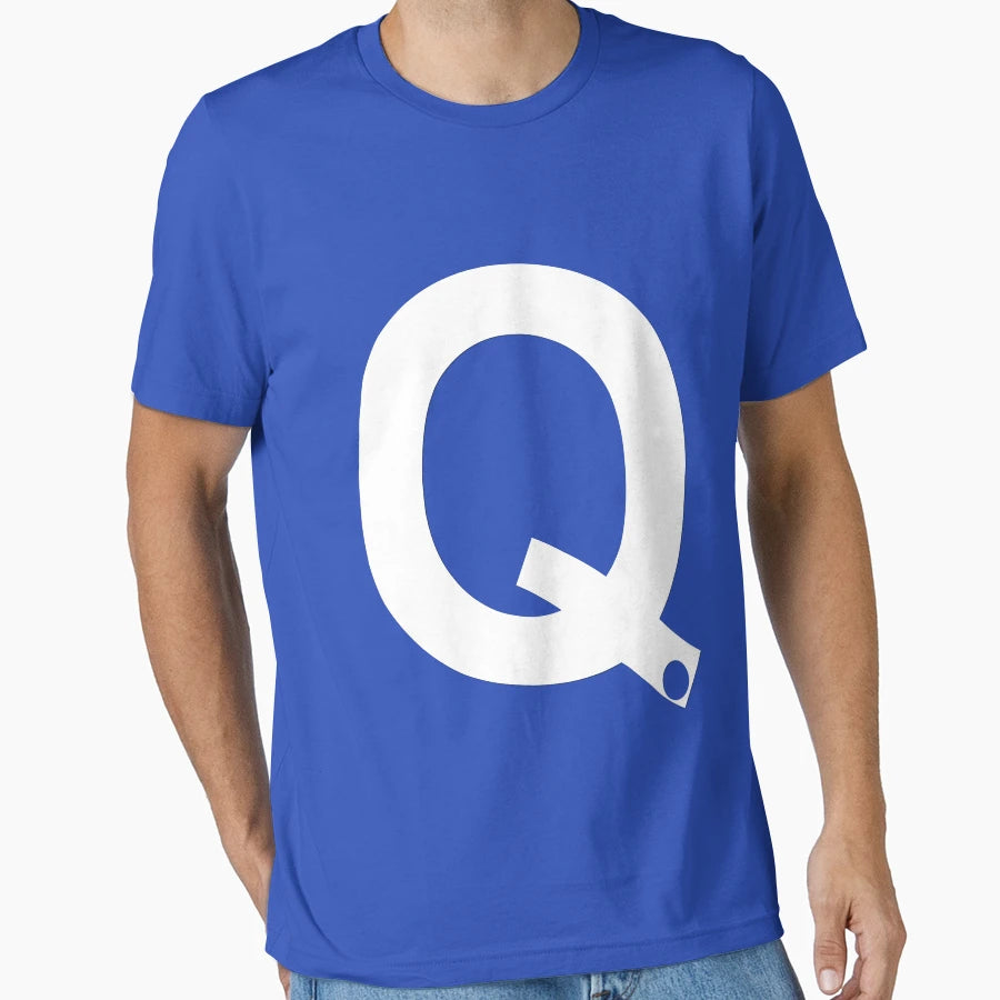 Q White T-Shirt - Unique Graphic Unisex - T-Shirt, Sweatshirt, Hoodie