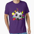 Colorful Soccer Background T-Shirt - Fun Novelty Design Men Women - T-Shirt, Sweatshirt, Hoodie