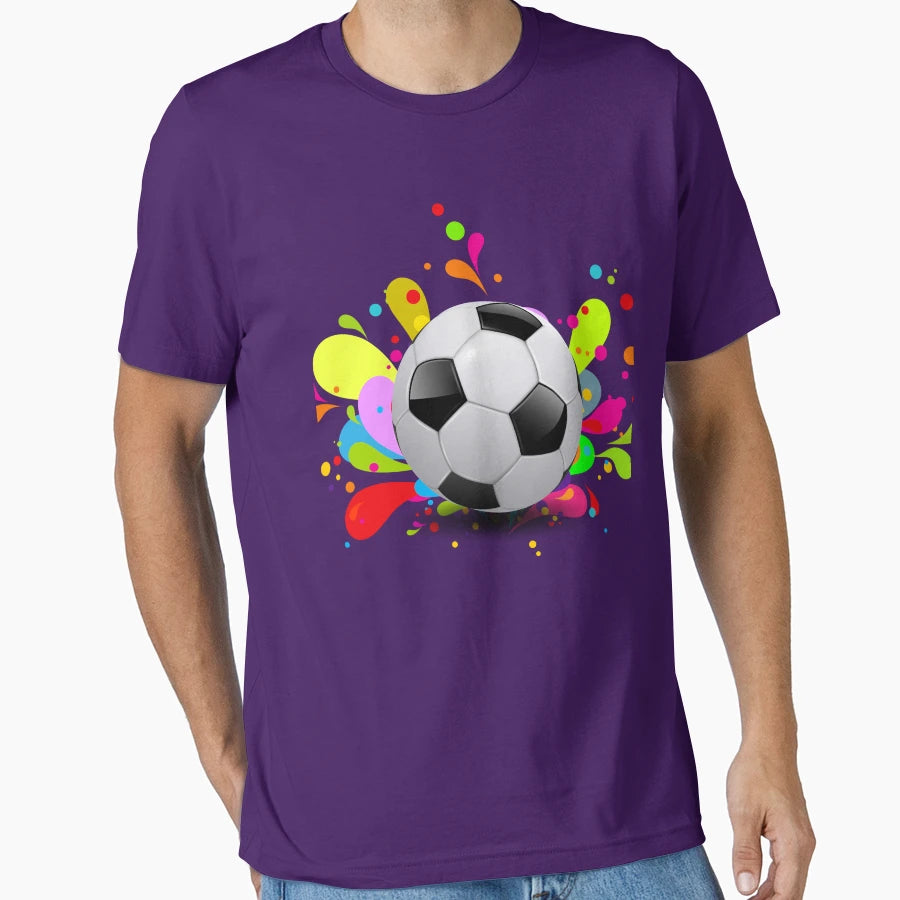 Colorful Soccer Background T-Shirt - Fun Novelty Design Men Women - T-Shirt, Sweatshirt, Hoodie