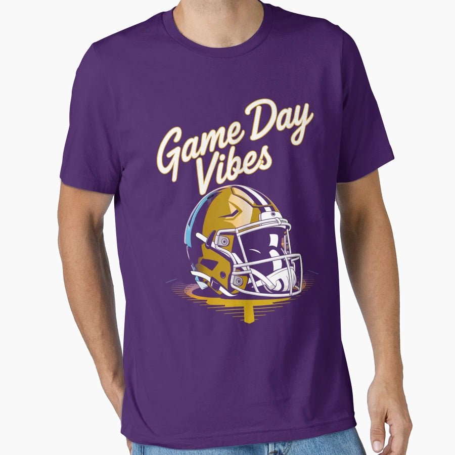 Game Day Vibes Football T-Shirt - Aesthetic Graphic Men Women - T-Shirt, Sweatshirt, Hoodie