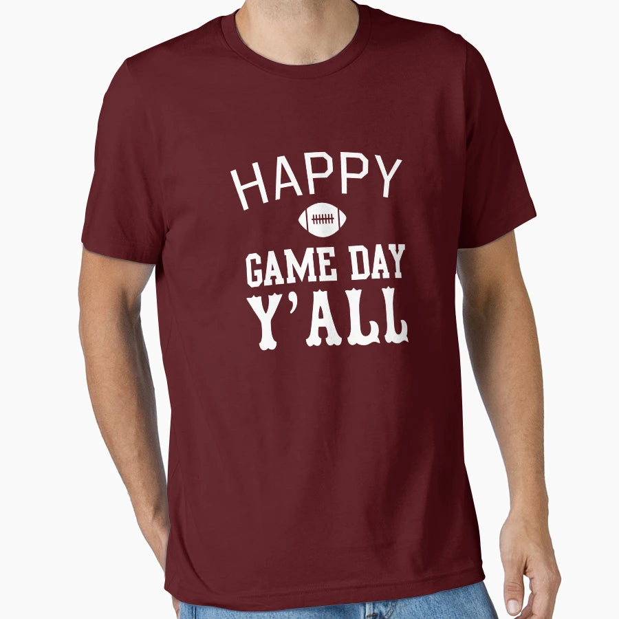 Happy Game Day Yall T-Shirt - Custom Art Print for Adults - T-Shirt, Sweatshirt, Hoodie