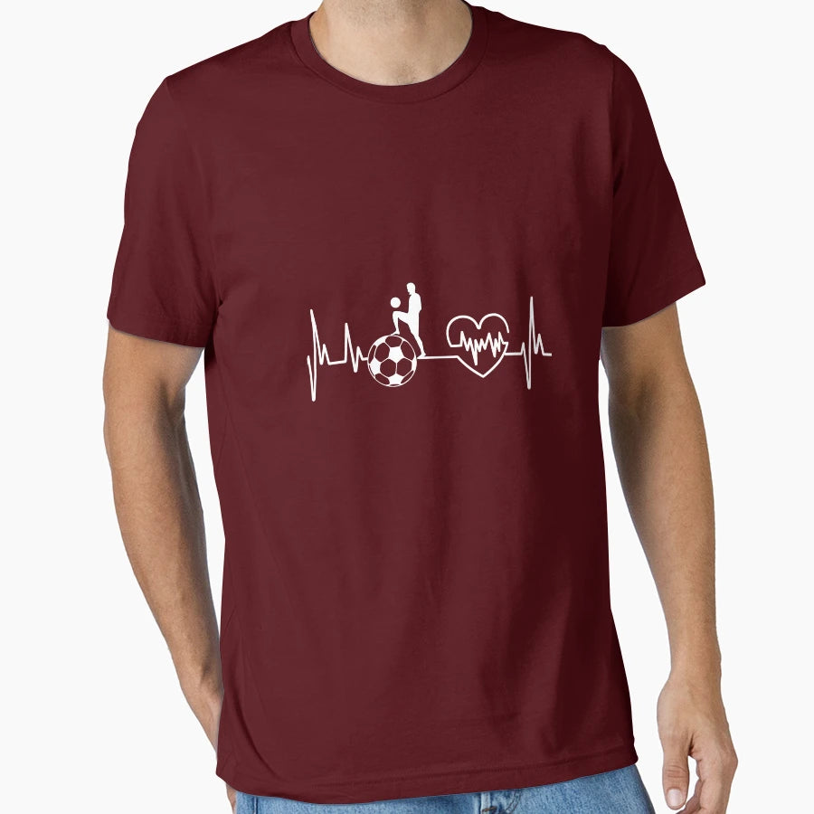 Love Football Heartbeat T-Shirt - Unique Graphic Men Women - T-Shirt, Sweatshirt, Hoodie