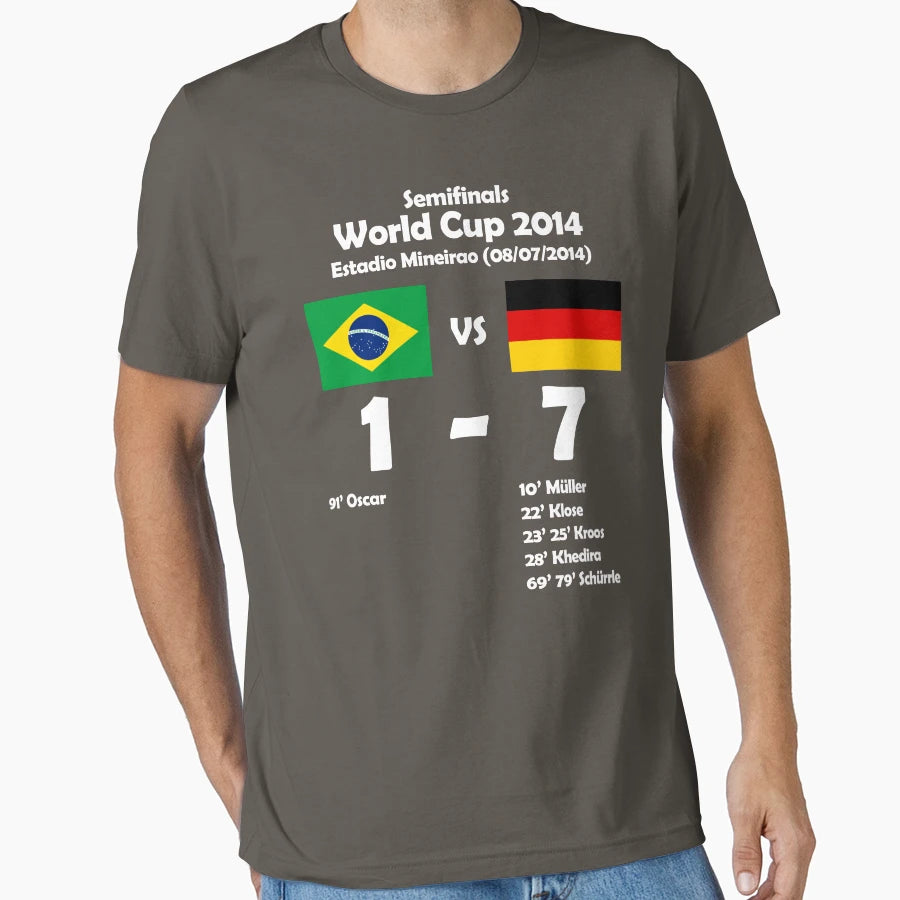 Brazil 1 Germany 7 2014 T-Shirt - Aesthetic Graphic Unisex - T-Shirt, Sweatshirt, Hoodie