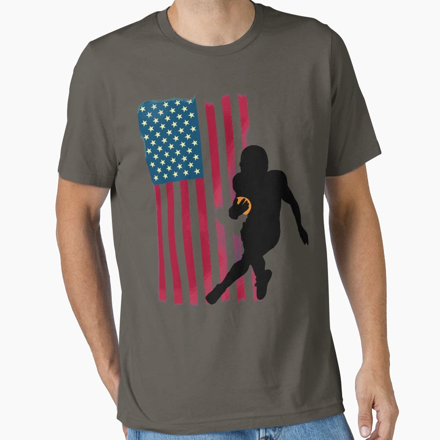Rugby Football America Usa Flag T-Shirt - Aesthetic Graphic for Adults - T-Shirt, Sweatshirt, Hoodie