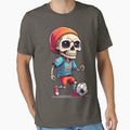 Cartoon Skull Playing Soccer T-Shirt - Unique Graphic for Adults - T-Shirt, Sweatshirt, Hoodie