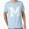 Letter M Alphabet T-Shirt - Minimalist Print Men Women - T-Shirt, Sweatshirt, Hoodie