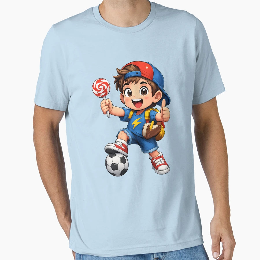 Excited Soccer And Lollipop T-Shirt - Streetwear Style for Adults - T-Shirt, Sweatshirt, Hoodie