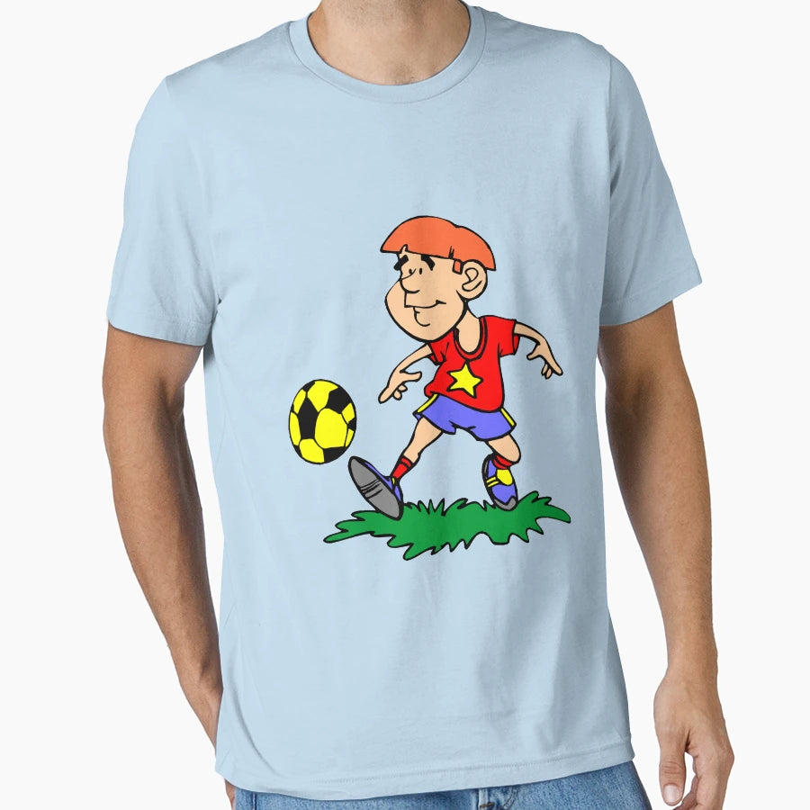 Soccer Cartoon T-Shirt - Aesthetic Graphic for Adults - T-Shirt, Sweatshirt, Hoodie