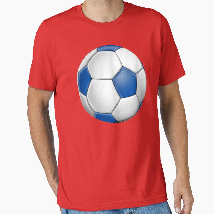 Blue Soccer Ball Theme T-Shirt - Minimalist Print Men Women - T-Shirt, Sweatshirt, Hoodie