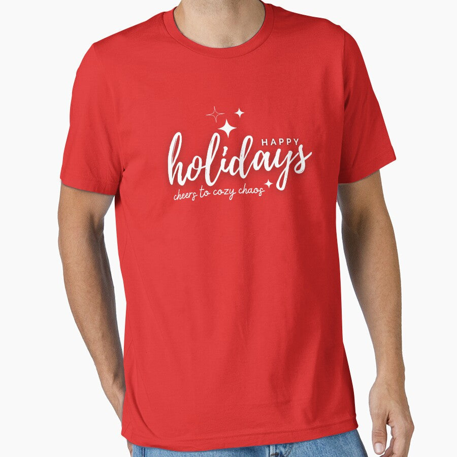 Happy Holidays Cheers to Cozy Chaos by - Adult & Kids T-Shirts, Sweatshirts & Hoodies apparel design preview 1
