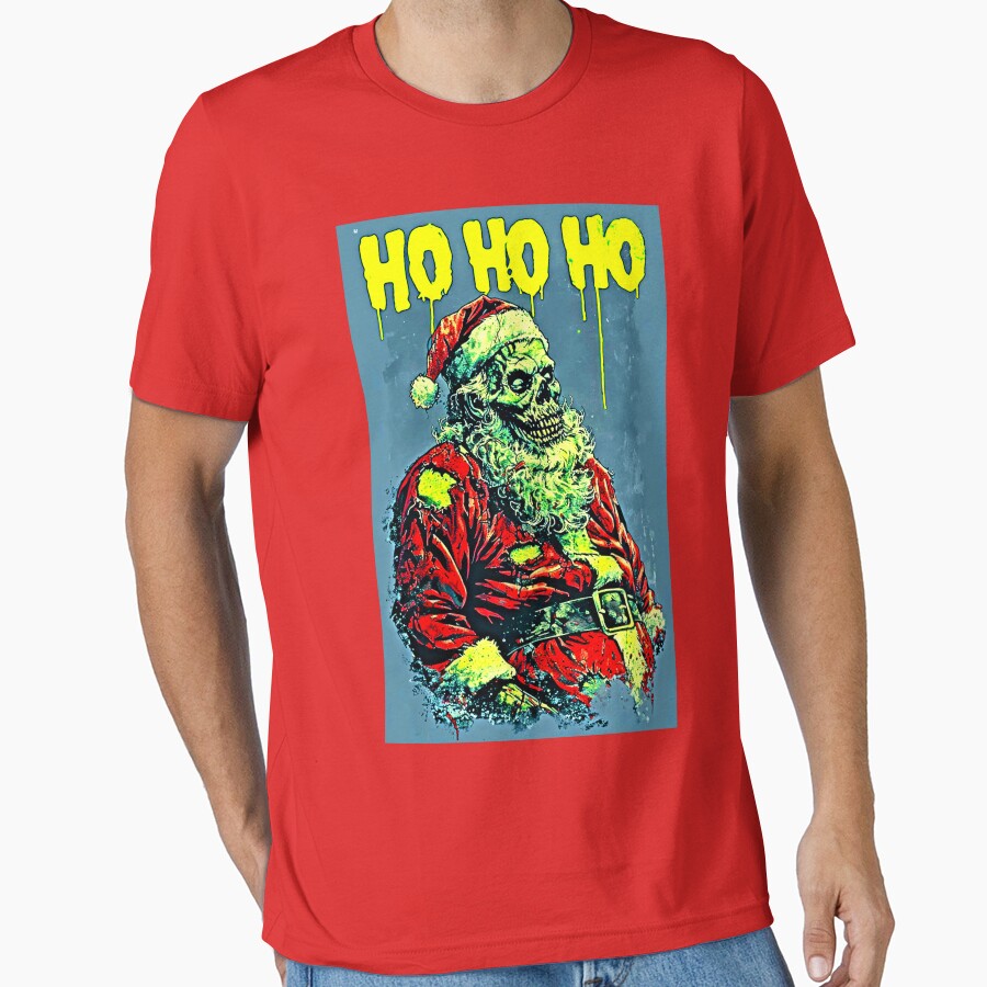 Zombie Santa Funny Edgy Holiday Pop Art by Earth - Adult & Kids T-Shirts, Sweatshirts & Hoodies apparel design preview 1