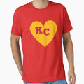 I Love Kansas City Heart Kc Football T-Shirt - Minimalist Print Men Women - T-Shirt, Sweatshirt, Hoodie