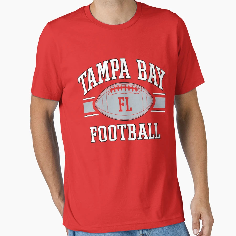 Tampa Bay Football Team Grey White Art T-Shirt - Unique Graphic for Adults - T-Shirt, Sweatshirt, Hoodie