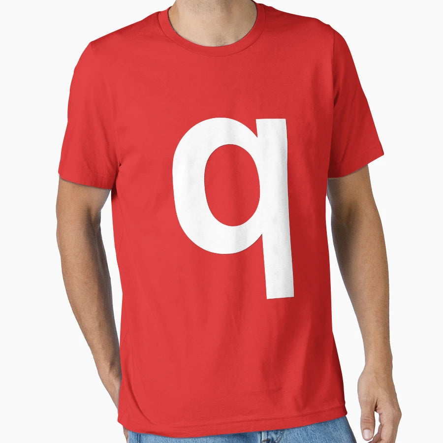 Q White T-Shirt - Fun Novelty Design for Adults - T-Shirt, Sweatshirt, Hoodie