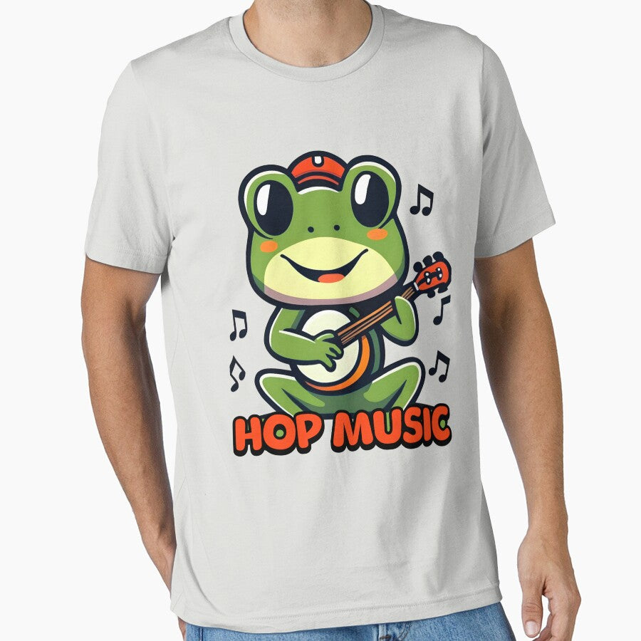 Hop Music! Cute Banjo Frog by PMCreative - Adult & Kids T-Shirts, Sweatshirts & Hoodies apparel design preview 1