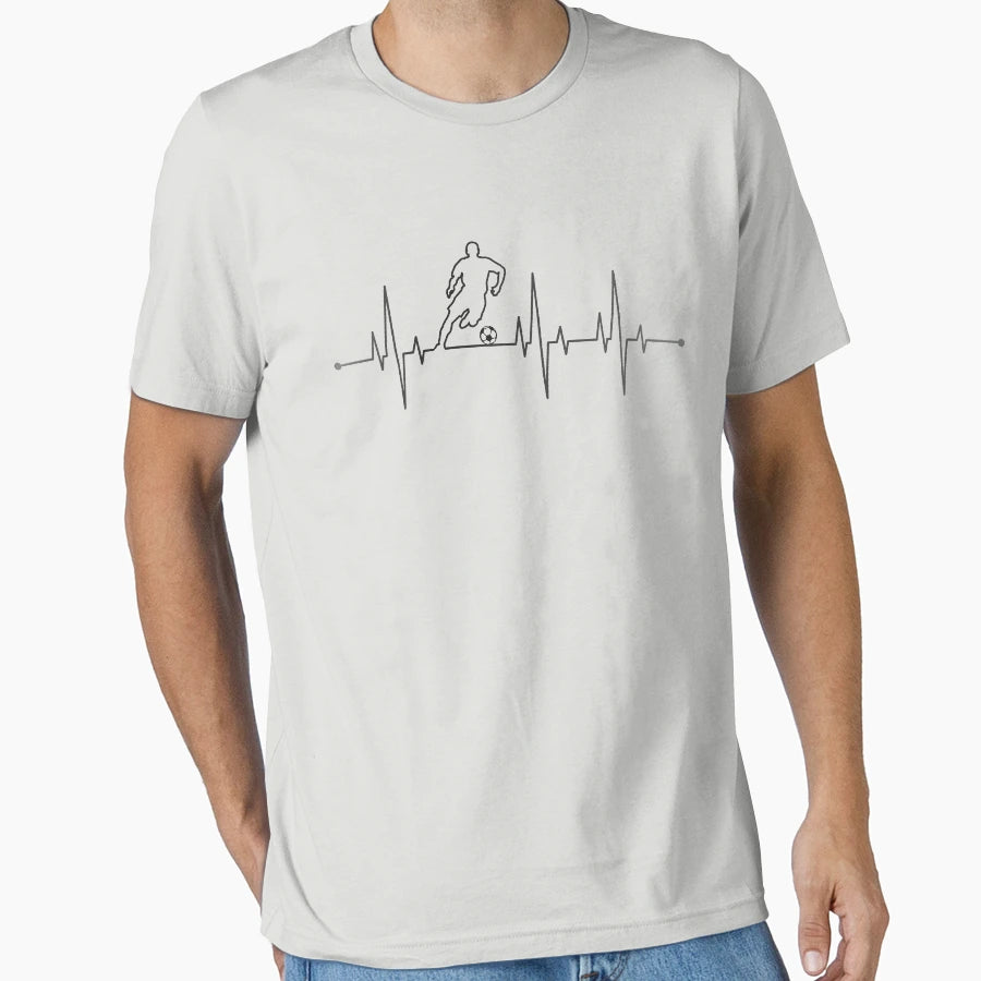 Soccer Player Heartbeat T-Shirt - Fun Novelty Design Men Women - T-Shirt, Sweatshirt, Hoodie
