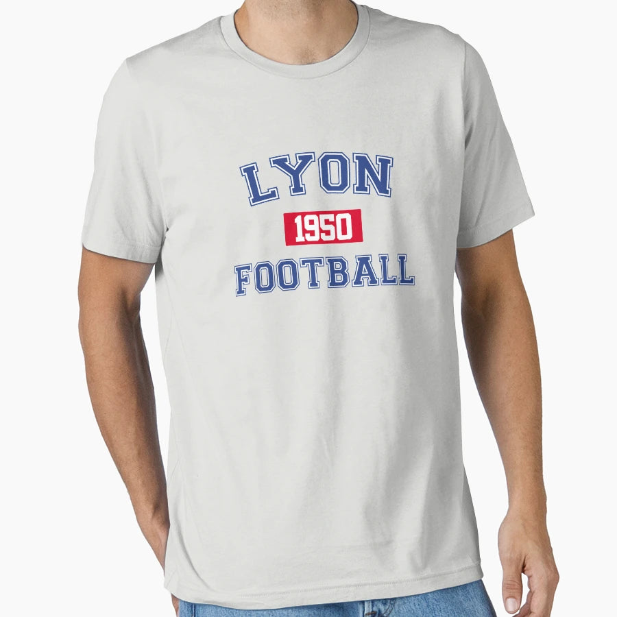 Lyon Football Athletic College 1 Gray T-Shirt - Custom Art Print Unisex - T-Shirt, Sweatshirt, Hoodie