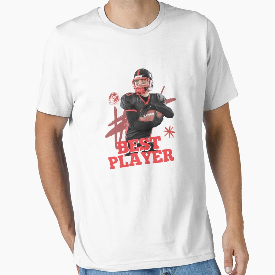 Best Player Football Football Player T-Shirt - Graphic Print Men Women - T-Shirt, Sweatshirt, Hoodie