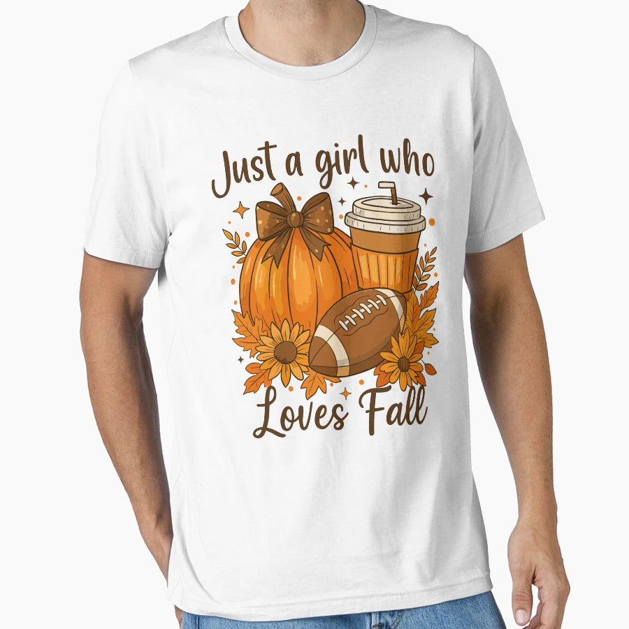 Just Who Loves Fall Autumn Vibes Pumpkin T-Shirt - Unique Graphic Unisex - T-Shirt, Sweatshirt, Hoodie