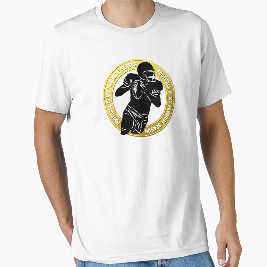Football Is My Favorite Season Word T-Shirt - Minimalist Print Men Women - T-Shirt, Sweatshirt, Hoodie