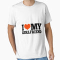 I Love My Girlfriend Red Heart T-Shirt - Minimalist Print Unisex - T-Shirt, Sweatshirt, Hoodie