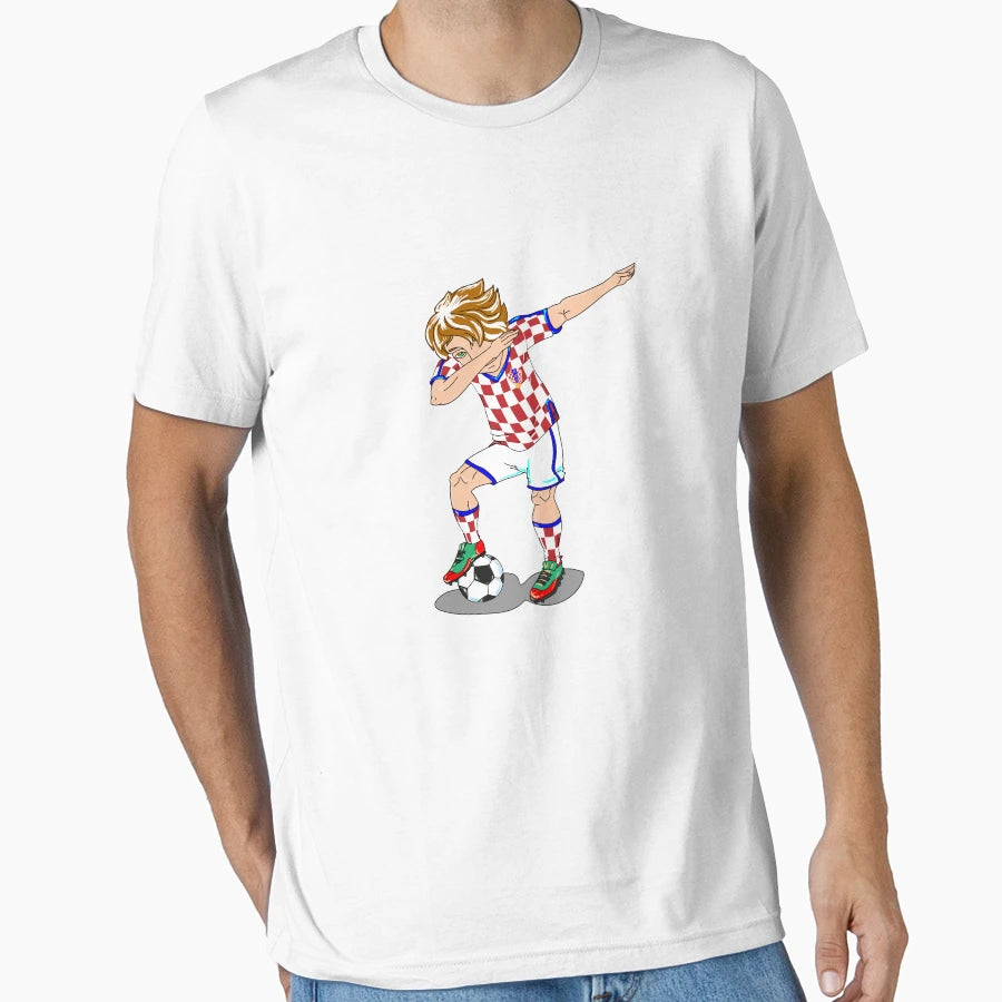 Croatia Footballer Dab T-Shirt - Minimalist Print Men Women - T-Shirt, Sweatshirt, Hoodie