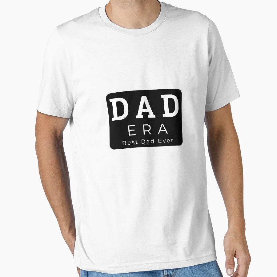 Dad Era Best Dad Ever Modern Minimalist T-Shirt - Custom Art Print Unisex - T-Shirt, Sweatshirt, Hoodie