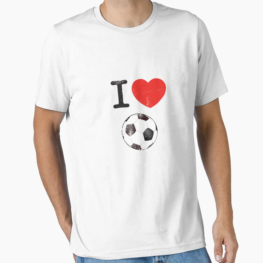 I Love Soccer I Love Football T-Shirt - Minimalist Print for Adults - T-Shirt, Sweatshirt, Hoodie