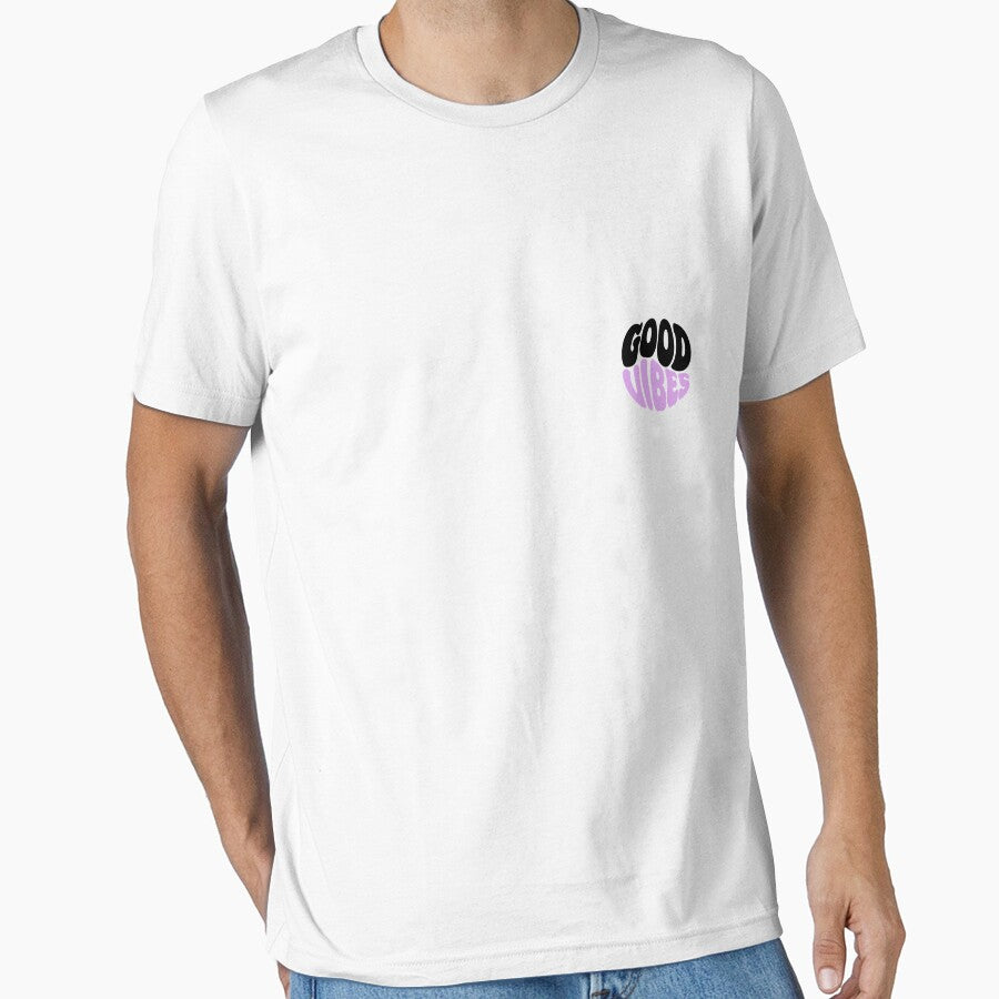 Retro Good Vibes Bold Black and Lilac Typography by - Adult & Kids T-Shirts, Sweatshirts & Hoodies apparel design preview 1