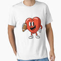 Heart Football Player Sports Lover T-Shirt - Novelty Apparel for Adults - T-Shirt, Sweatshirt, Hoodie