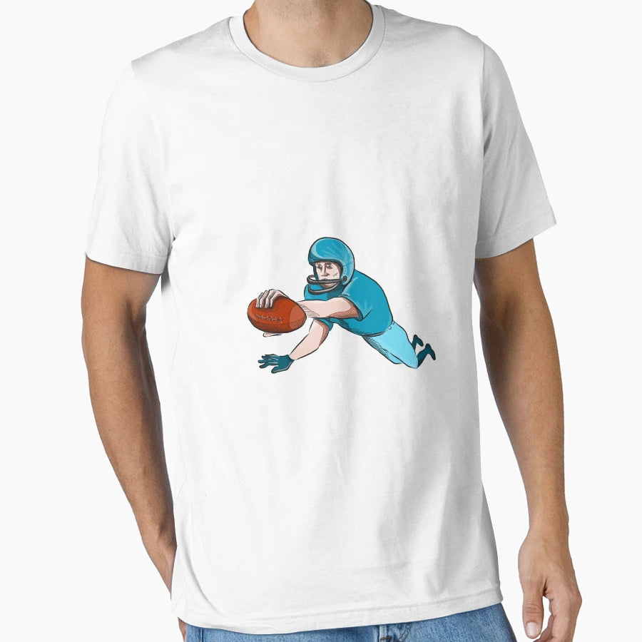 American Football Player Touchdown T-Shirt - Custom Art Print for Adults - T-Shirt, Sweatshirt, Hoodie