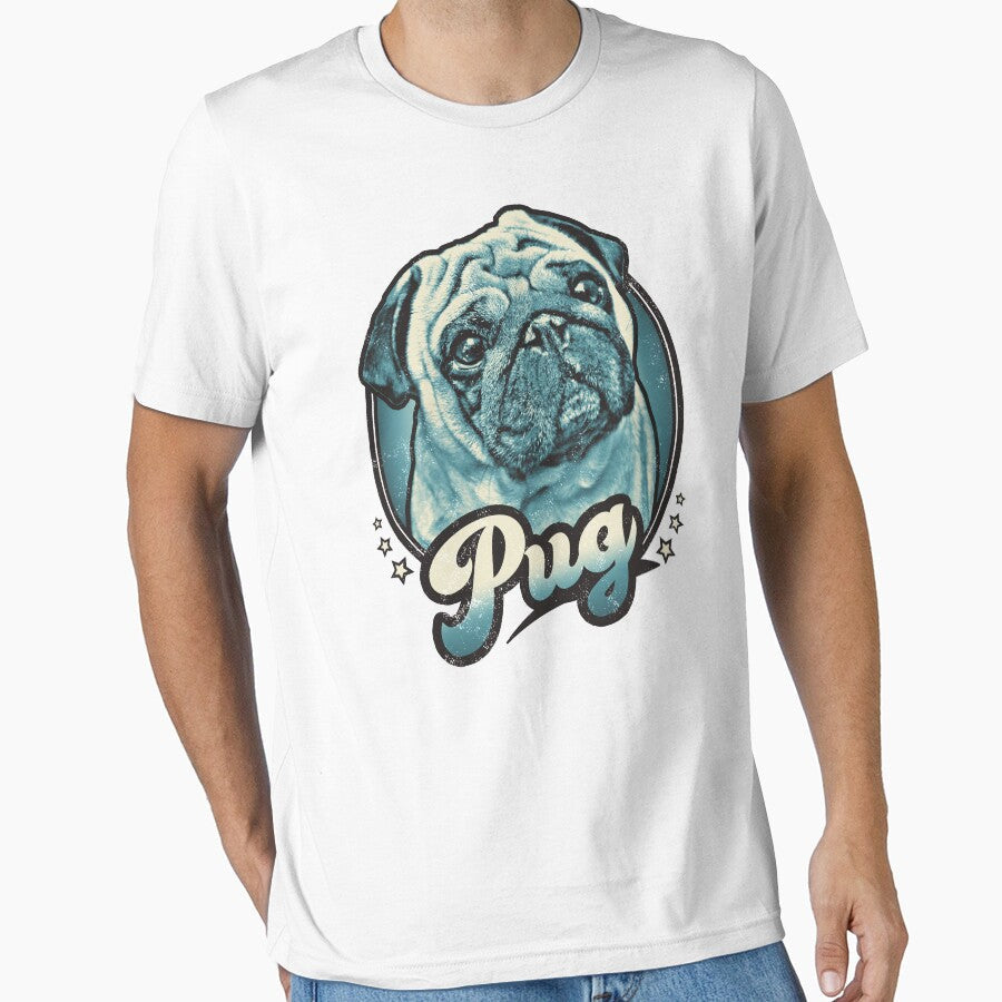 Retro Pug Dog by RycoTokyo81 - Adult & Kids T-Shirts, Sweatshirts & Hoodies apparel design preview 1