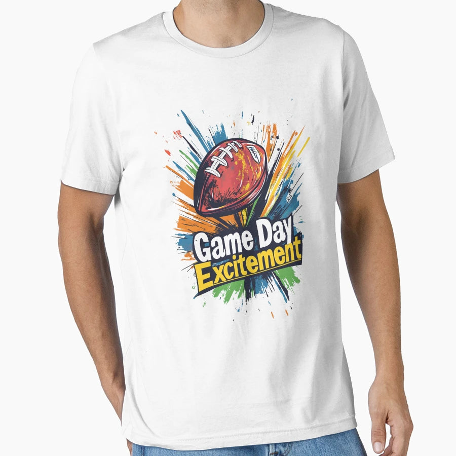 Game Day Excitement Vibrant Football T-Shirt - Graphic Print Unisex - T-Shirt, Sweatshirt, Hoodie