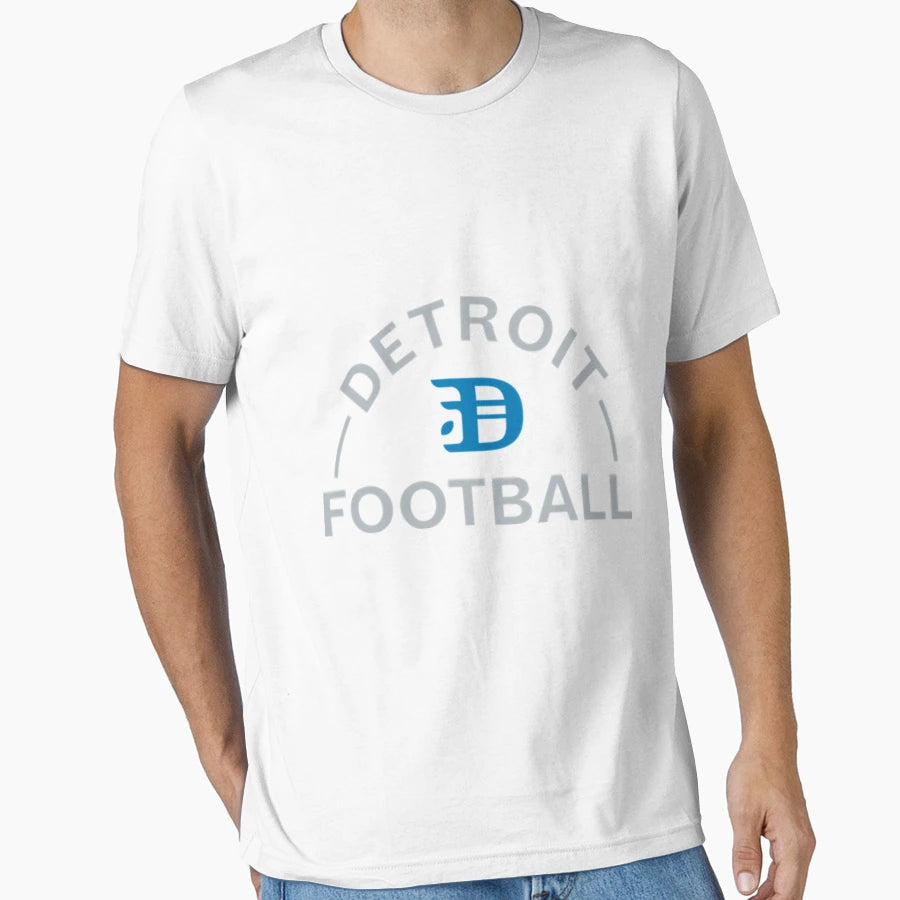 Detroit Football Badge Emblem T-Shirt - Trendy Graphic for Adults - T-Shirt, Sweatshirt, Hoodie