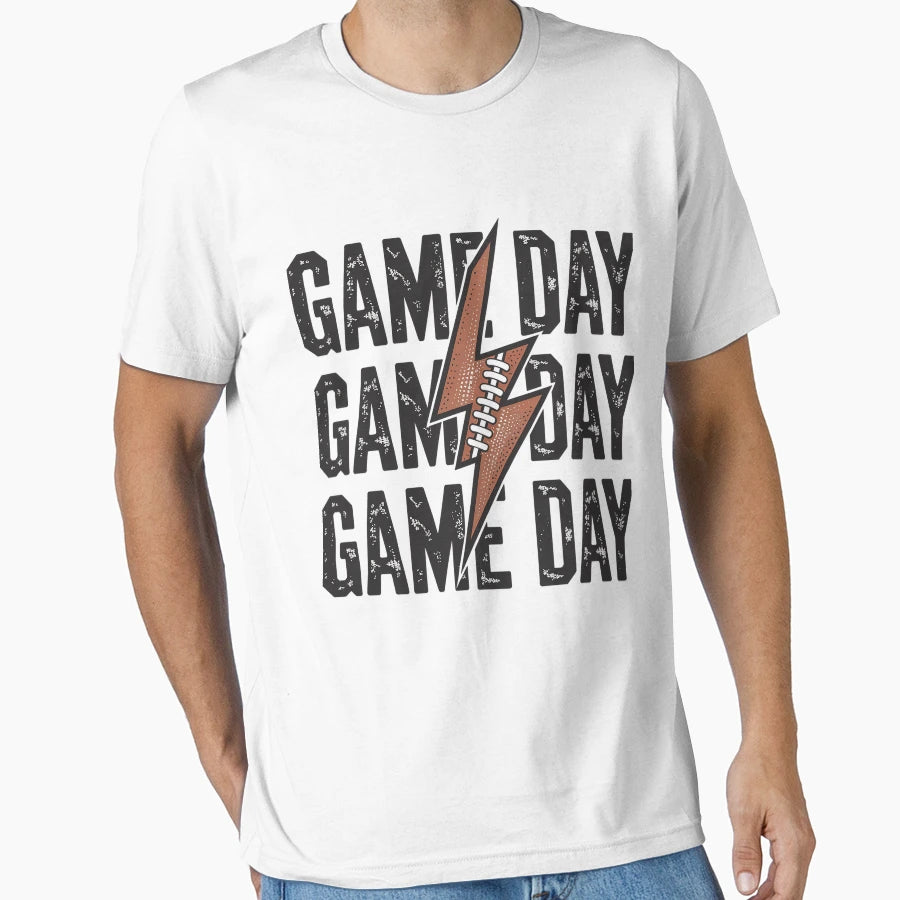 Game Day Football Lightning Bolt T-Shirt - Custom Art Print for Adults - T-Shirt, Sweatshirt, Hoodie