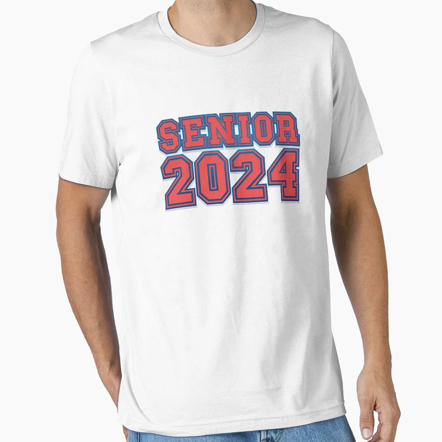 Red Tipography Senior 2024 Sport T-Shirt - Fun Novelty Design Men Women - T-Shirt, Sweatshirt, Hoodie