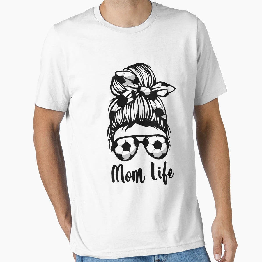 Mom Life Soccer Lover Mothers Day T-Shirt - Minimalist Print for Adults - T-Shirt, Sweatshirt, Hoodie