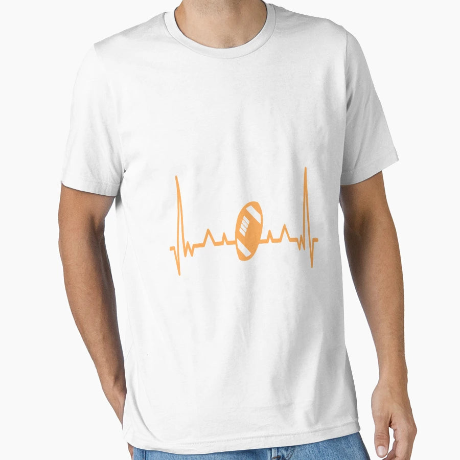 Heart Beat Football T-Shirt - Fun Novelty Design Men Women - T-Shirt, Sweatshirt, Hoodie