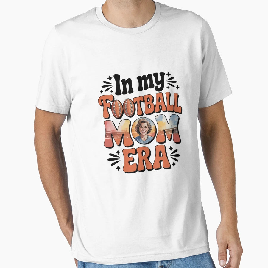 My Football Mom Era Groovy Football T-Shirt - Graphic Print for Adults - T-Shirt, Sweatshirt, Hoodie
