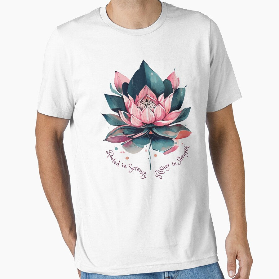 Rooted in Serenity, Rising Strength by LyricsWear - Adult & Kids T-Shirts, Sweatshirts & Hoodies apparel design preview 1