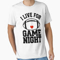 I Live Game Night Funny Football T-Shirt - Minimalist Print for Adults - T-Shirt, Sweatshirt, Hoodie