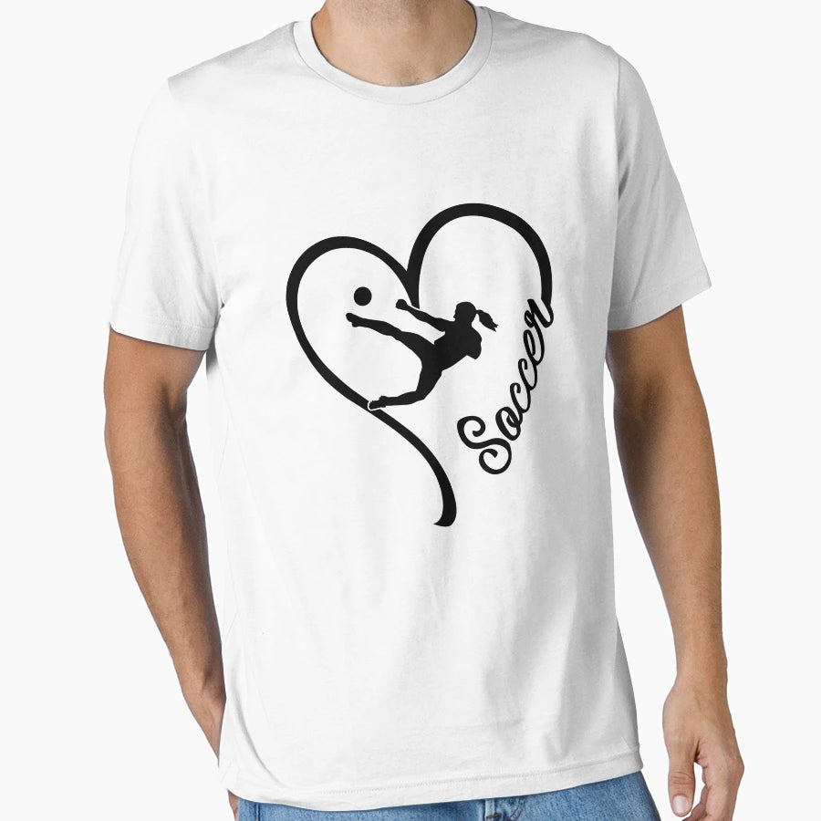 Soccer Heart T-Shirt - Graphic Print Unisex - T-Shirt, Sweatshirt, Hoodie