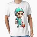 Cartoon Skull Playing Soccer T-Shirt - Unique Graphic Men Women - T-Shirt, Sweatshirt, Hoodie