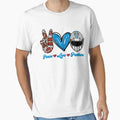 Peace Love Panthers Football Team T-Shirt - Aesthetic Graphic for Adults - T-Shirt, Sweatshirt, Hoodie
